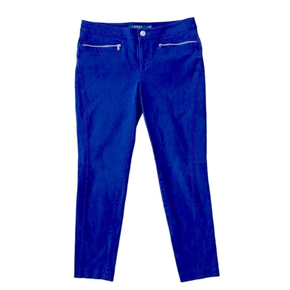 Lauren Ralph Lauren Blue Straight Leg Jegging Pants Preppy Minimalist SZ 6